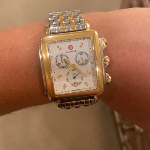 two toned art deco michele watch! - Picture 2 of 4